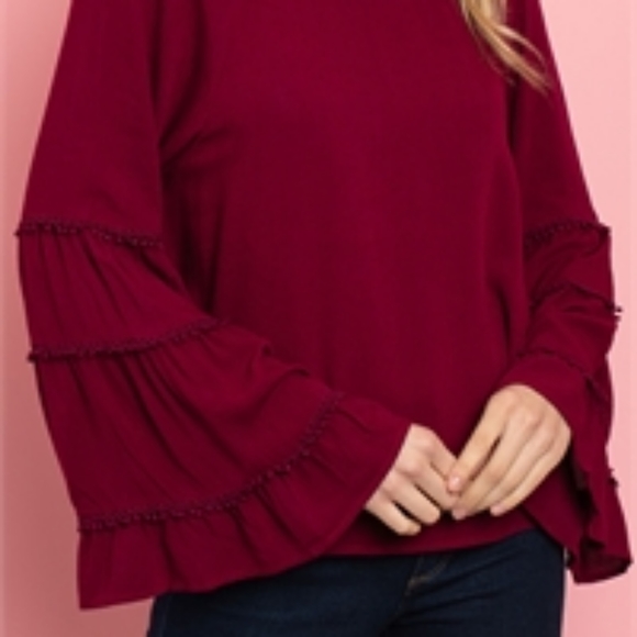 ALL TOO WELL POM POM BELL SLEEVE TOP - Picture 16 of 16